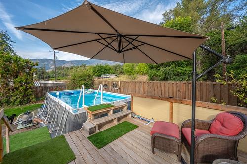 5545 Sawmill Road, Oliver, BC - Outdoor With Above Ground Pool With Deck Patio Veranda