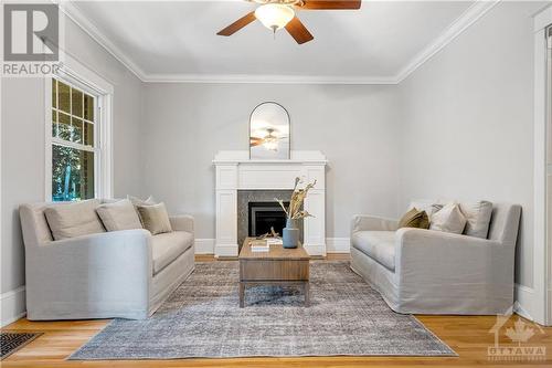 100 Fentiman Avenue, Ottawa, ON - Indoor Photo Showing Living Room With Fireplace