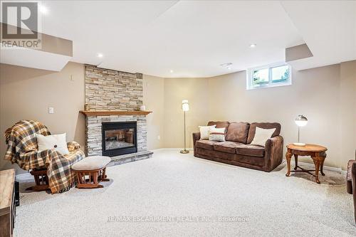 2127 Berwick Drive, Burlington, ON - Indoor Photo Showing Basement With Fireplace