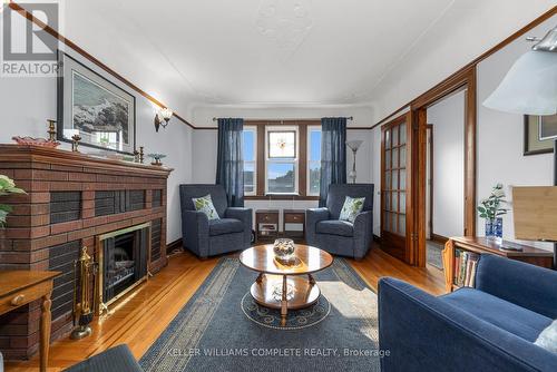 43 Strathearne Avenue, Hamilton (Homeside), ON - Indoor Photo Showing Living Room With Fireplace