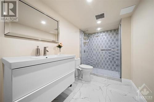 Renovated 3-Piece Bathroom. - 87 Shirley'S Brook Drive, Ottawa, ON - Indoor Photo Showing Bathroom