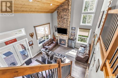 102 Moore Drive, Christopher Lake, SK - Indoor With Fireplace