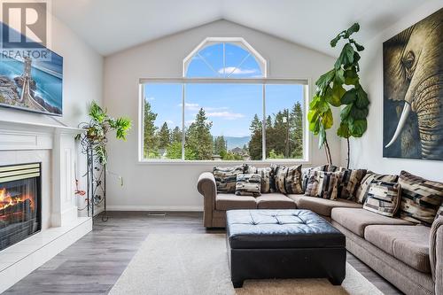 5115 Chute Lake Crescent, Kelowna, BC - Indoor Photo Showing Living Room With Fireplace