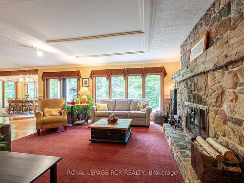 838051 4Th Line E, Mulmur, ON - Indoor Photo Showing Living Room With Fireplace