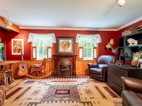 838051 4Th Line E, Mulmur, ON - Indoor Photo Showing Living Room With Fireplace