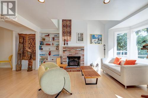 24 Leuty Avenue, Toronto, ON - Indoor Photo Showing Living Room With Fireplace