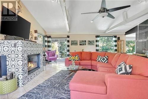 62 Hackney Ridge, Brantford, ON - Indoor Photo Showing Living Room With Fireplace