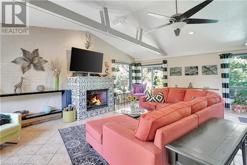 62 Hackney Ridge, Brantford, ON - Indoor Photo Showing Living Room With Fireplace