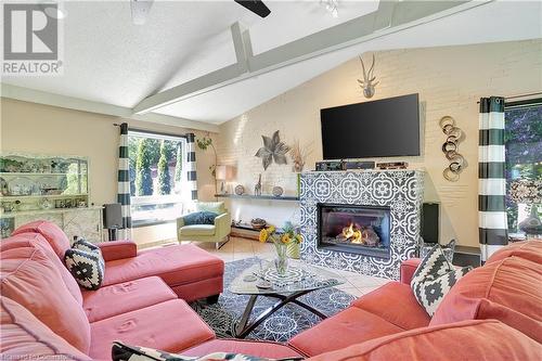 62 Hackney Ridge, Brantford, ON - Indoor Photo Showing Living Room With Fireplace