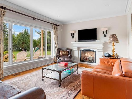 Living room - 388 Mtée Du Val-De-Loire, Saint-Adolphe-D'Howard, QC - Indoor Photo Showing Living Room With Fireplace