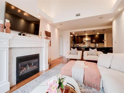 907-1400 Lynburne Pl, Langford, BC - Indoor Photo Showing Living Room With Fireplace