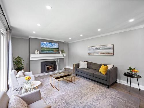 9 Caledon Crt, Brampton, ON - Indoor Photo Showing Living Room With Fireplace