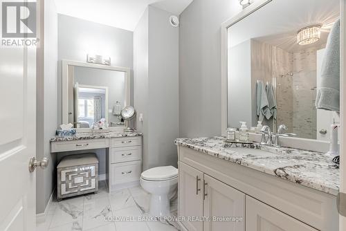 Primary ensuite with makeup desk/vanity - 55 - 2250 Buroak Drive, London, ON - Indoor Photo Showing Bathroom