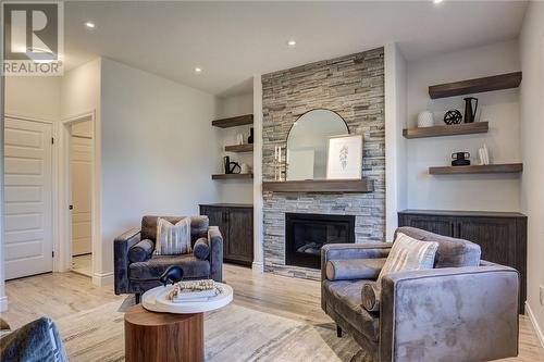 51 Kittling Ridge, Sudbury, ON - Indoor Photo Showing Living Room With Fireplace