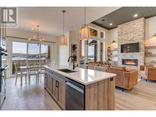 1668 Marcer Road, Jaffray, BC - Indoor Photo Showing Kitchen With Fireplace With Double Sink With Upgraded Kitchen