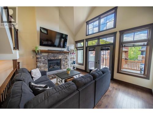 437 Canyon  Trail Unit# A, Fernie, BC - Indoor Photo Showing Living Room With Fireplace