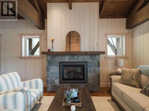 23 Birch Bend Grove, Kaslo, BC - Indoor Photo Showing Living Room With Fireplace