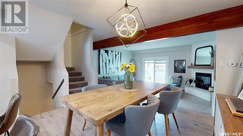 4021 Gordon Road, Regina, SK - Indoor Photo Showing Dining Room With Fireplace