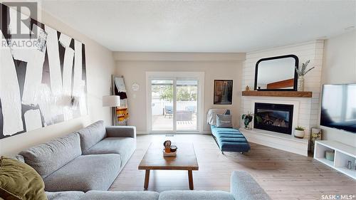 4021 Gordon Road, Regina, SK - Indoor Photo Showing Living Room With Fireplace