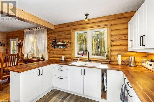 Lots of storage space - 414499 Baseline Road, West Grey, ON - Indoor Photo Showing Kitchen With Double Sink