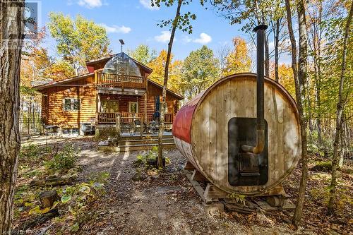 Back yard with fire pit and wood-fired sauna - 414499 Baseline Road, West Grey, ON - Outdoor