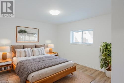 Virtually Staged Bedroom on lower level - 403 Northport Drive, Port Elgin, ON - Indoor Photo Showing Bedroom