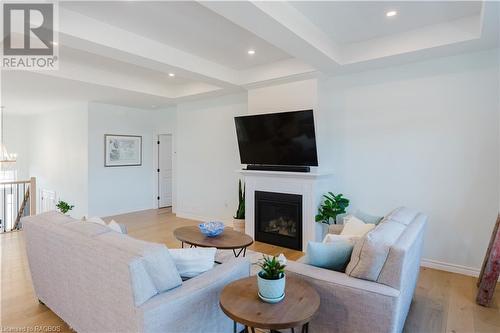 Natural Gas Fireplace - 403 Northport Drive, Port Elgin, ON - Indoor Photo Showing Living Room With Fireplace