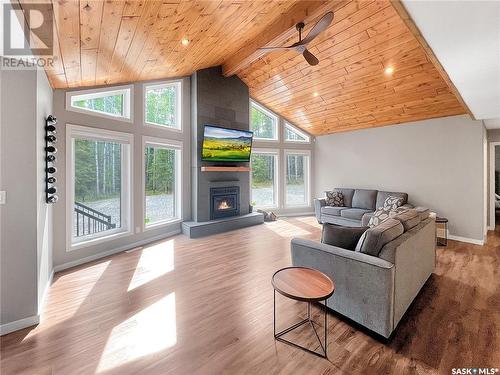 306 Meadow Ridge Drive, Candle Lake, SK - Indoor Photo Showing Living Room With Fireplace