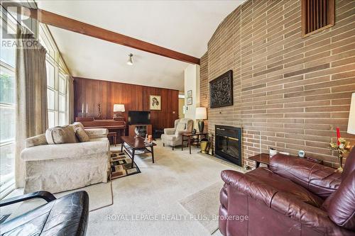 240 South Service Road, Mississauga, ON - Indoor Photo Showing Living Room With Fireplace