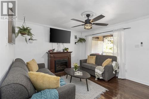 1217 Goulais Ave, Sault Ste. Marie, ON - Indoor Photo Showing Living Room With Fireplace