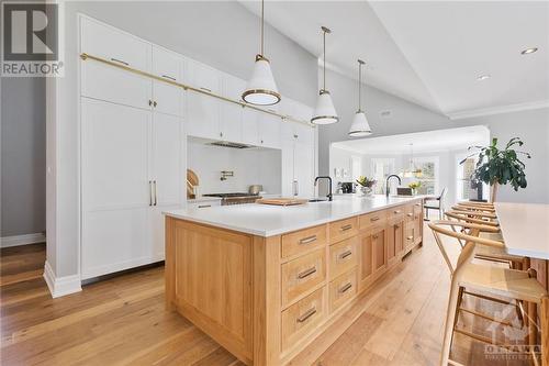 Newly renovated kitchen with hand crafted cabinetry with pullout pantry shelves, appliance storage, formal and every day dishes - 144 Kerry Hill Crescent, Ottawa, ON - Indoor Photo Showing Kitchen