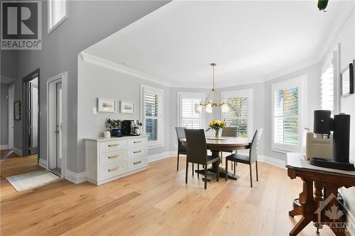 Spacious eating area alcove and coffee bar.  Side door to patio for convenient outdoor cooking or access to your garden. - 144 Kerry Hill Crescent, Ottawa, ON - Indoor Photo Showing Dining Room