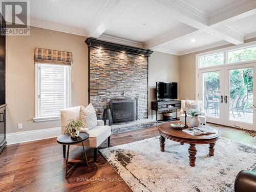 49 Cousins Drive, Aurora, ON - Indoor Photo Showing Living Room With Fireplace