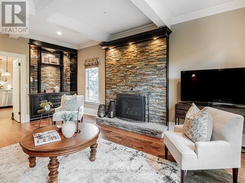 49 Cousins Drive, Aurora, ON - Indoor Photo Showing Living Room With Fireplace