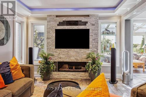 36 Pacific Wind Crescent, Brampton, ON - Indoor Photo Showing Living Room With Fireplace