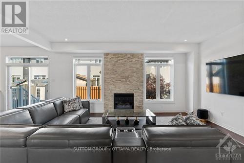 408 Golden Springs Drive, Ottawa, ON - Indoor Photo Showing Living Room With Fireplace