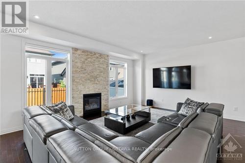 408 Golden Springs Drive, Ottawa, ON - Indoor Photo Showing Living Room With Fireplace