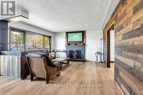 905 Blueline Road, Norfolk, ON - Indoor Photo Showing Living Room With Fireplace