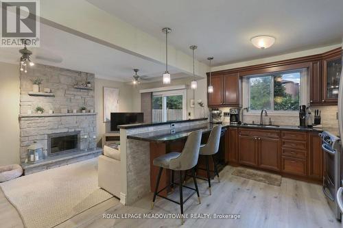 4320 Shelby Crescent, Mississauga, ON - Indoor Photo Showing Kitchen With Fireplace