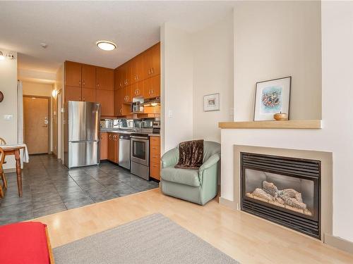 211-409 Swift St, Victoria, BC - Indoor Photo Showing Living Room With Fireplace