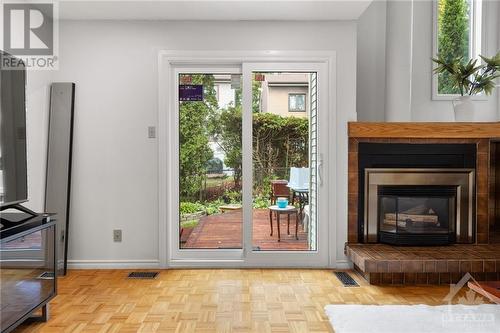 family room with 20 ft ceilings - 17 Welby Court, Ottawa, ON - Indoor Photo Showing Living Room With Fireplace