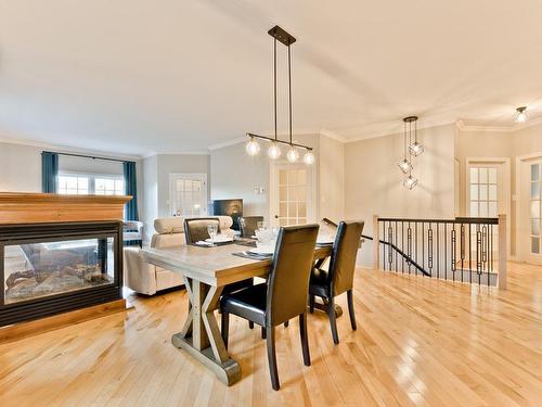 Dining room - 3415 Rue Du Renard, Sherbrooke (Fleurimont), QC - Indoor Photo Showing Other Room With Fireplace