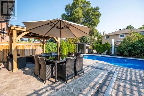 1493 Queensbury Crescent, Oakville, ON - Outdoor With In Ground Pool With Deck Patio Veranda With Exterior