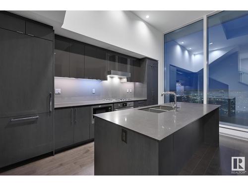 #2303 10360 102 St Nw, Edmonton, AB - Indoor Photo Showing Kitchen With Double Sink With Upgraded Kitchen