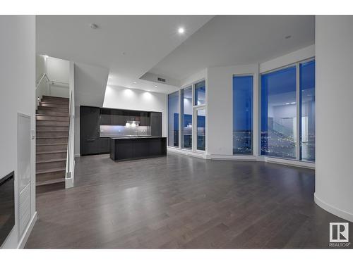 #2303 10360 102 St Nw, Edmonton, AB - Indoor Photo Showing Living Room With Fireplace