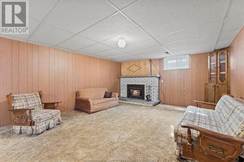 70 Fryer Street, Amherstburg, ON - Indoor Photo Showing Basement With Fireplace