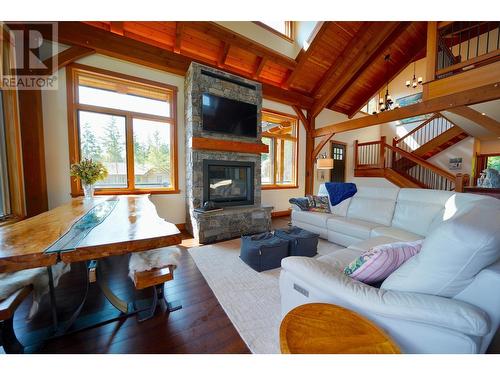 26 Birch Bend Grove, Kaslo, BC - Indoor Photo Showing Living Room With Fireplace