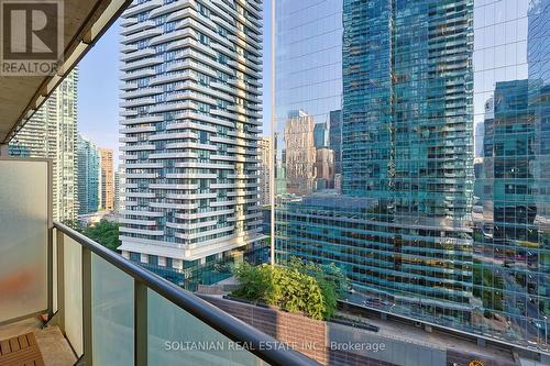 1510 - 55 Bremner Boulevard, Toronto, ON - Outdoor With Balcony With Facade