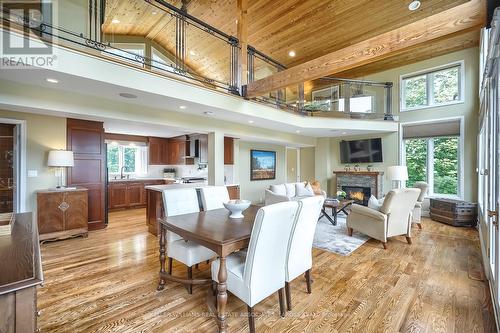 4 - 75 Maple Avenue S, Mississauga, ON - Indoor Photo Showing Dining Room With Fireplace