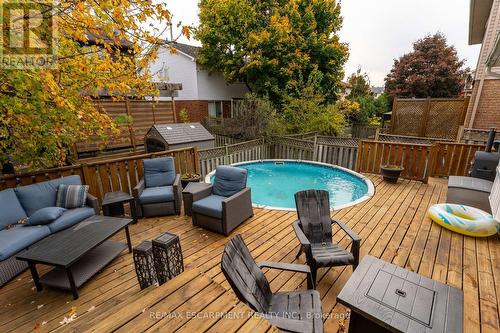 8 Karsh Crescent, Hamilton, ON - Outdoor With Above Ground Pool With Deck Patio Veranda With Exterior